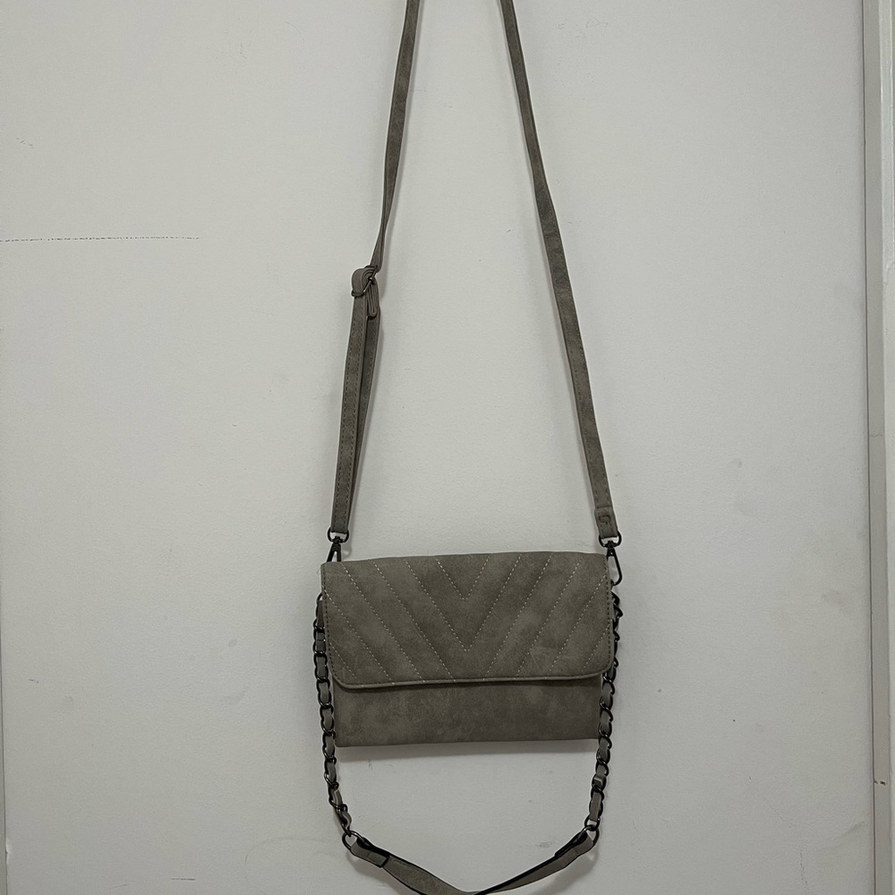 Vegan Suede Crossbody Bag